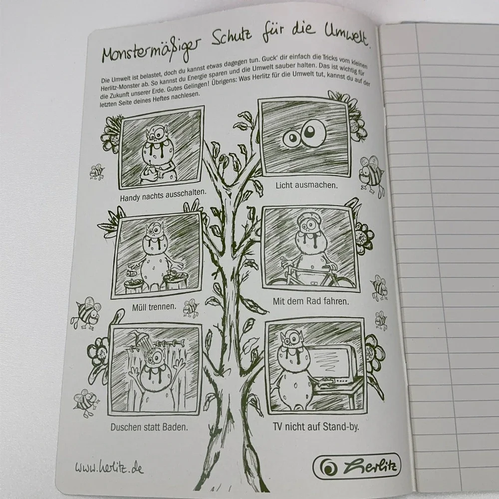 Herlitz x.book Schulheft A4 Notebook Set of 3 Lineatur 27 Blue‎ Recycled Paper